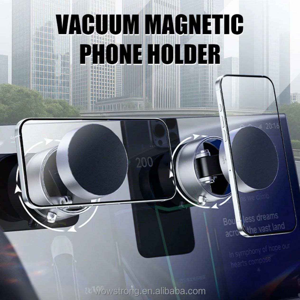 حامل هاتف مغناطيسي للسيارة تثبيت قوي ودوران 360°
